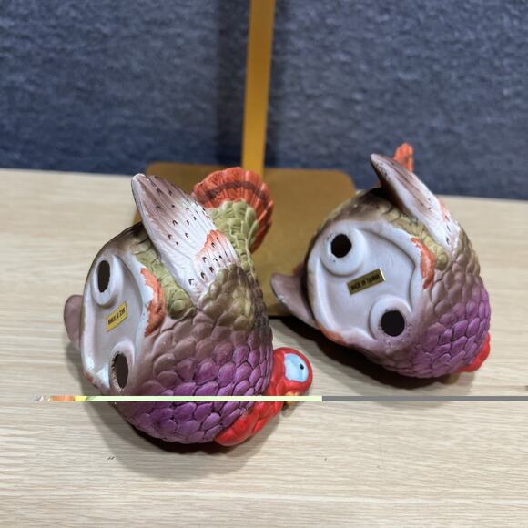 Vintage Lillian Vernon Turkey Dinner Candle Holders Handmade Taiwan Set of 2 - Picture 6 of 9